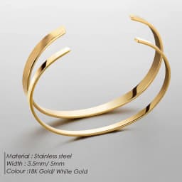 ELANDIS Minimal Unisize Cuff Sleeves Minimalist Style Men's Jewelry Personalized Platinum Bracelet Popular Couple Festival Gift