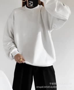 Pullover Loose Fit Hoodie Casual with Crew Neck Long Sleeve Standard Length Single Pullover Closure Japanese Korean Women Hoodie