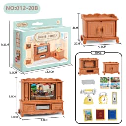 Forest Family Doll 1:12 Dollhouse Kitchen Accessories Mini Model Reindeer Animal Miniature Furniture Pretend Play For Girl Gifts