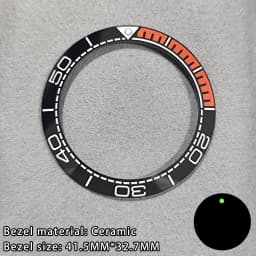 41.5mm Sloping Ceramic/Aluminum Luminous Bezel Insert For 43mm Case Watch Accessories Inner Diameter 32.7mm Bezel Accessories