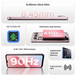DOOGEE Note 60 Smartphone 6150mAh Battery 6.56'' Display 32GB(3+29) 128GB 13MP Main Camera UNISOC T7225 Android 16 Mobile Phone