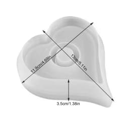 Resin Candle Holder Mold Candle Stand Mold Easy Release Heart/Round Shape Casting Molds For DIY Candlesticks Trays Home