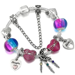 2024 Trendy Silver Cokor Love Key Charm Bracelet With Murano Glass Beads Bracelets For Women Wife Jewelry Pulseras Dropshipping