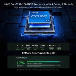 BMAX Mini PC B6 Power Intel Core i7 1060NG7 16GB RAM 1TB Windows 11 NVMe SSD NVMe_2280X2 HDMI USB Bluetooth Computer Type-C