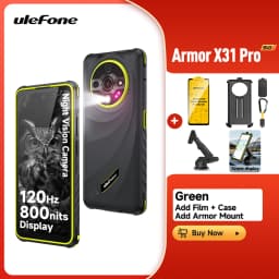 Ulefone Armor X31 Pro 5G Rugged Phone Android 14 Waterproof Smartphone 6.56”16GB RAM 256GB ROM Sony ® Night Camera 64MP NFC
