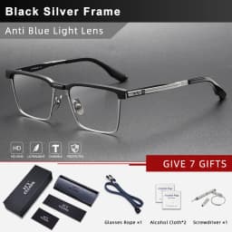 CLLOIO New Pure Titanium Anti Blue Light Reading Glasses Men Acetate Square Myopia Glasses Hyperopia Prescription Eyewear DTX137