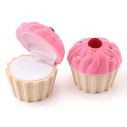 1 Piece Lovely Cake Gift Box Holder Jewelry Box Case Velvet Wedding Ring Box for Earrings Necklace Display & Packaging 2 Colors