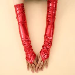 Women Multiple Colors Lacquer Leather Hook Finger Long Gloves Cosplay Nightclub Pole Dance Stage Performance Sexy Mittens