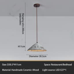 Classical Ceramic Pendant Light Coffee Shop Light Shop Lighting Tea Room Bar Table Lamp Retro LED Wooden Small Chandelier