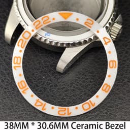 Sloping 38mm * 30.6mm Ceramic/Aluminum Bezel GMT and Diving Watch Insert Fits for 40mm Men's Watch Case Bezel Replacement Insert