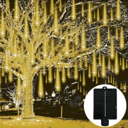 Solar Meteor Shower Lights 30CM8Tubes-50CM8Tubes Warm White Blue Colorful LED String IP54 Waterproof 8 Modes Garden Christmas