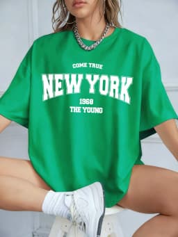 When 1968 The New York Is Young Cotton Woman Tshirts Oversize Daily Tshirts Creativity Streettshirt Individual Casual Clothes