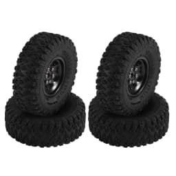 4pcs Metal 1.0" Beadlock Deep Dish Wheel Tire Set For 1/18 1/24 RC Crawler Car Axial SCX24 AX24 TRX4M FMS FCX24 Upgrade Parts