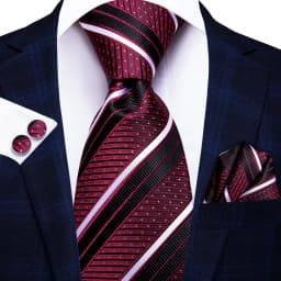 Hi-Tie White Red Striped Paisley Solid Wedding Tie For Men Design Mens Necktie Hanky Cufflink Business Party Dropshipping