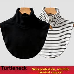 Women's Versatile Stripe Half High Neck Faux Collar Scarf Neck Protection Winter Cold Resistance Autumn Spring Fashion Accessory