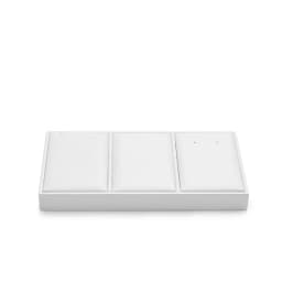 Oirlv Jewelry Display Tray White Ring Earring Display Jewelry Tray Leather Jewelry Trays Bangle Bracelet Necklace Display Trays
