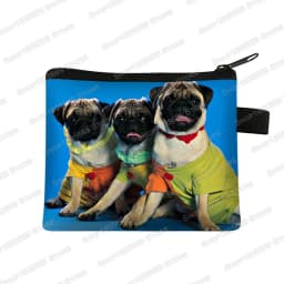 Cute Pug Dog Pattern Coin Purses Women Lovely Pet Animal Mini Wallet Ladies Key Credit Card Bag Small Lipstick Bags Gift