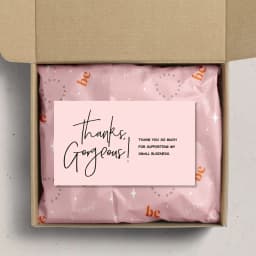 9.0x5.4cm Pink Black Foil Stamp Greeting Label Custom Thank You Cards For Small Bussiness Gift Box Decoration Packaging Supplies