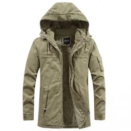 Parkas Coat Military Windproof Hooded Jackets Man Washed Cotton Thick Fleece Casual New Winter Warm Varsity Jacket Men