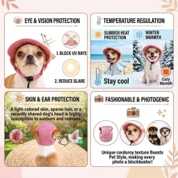Dog Sun Hat For Small Large Dogs Cats Adjustable Pet Baseball Cap with Ear Hole Windproof Corduroy Puppy Visor Hat Pets Supplies