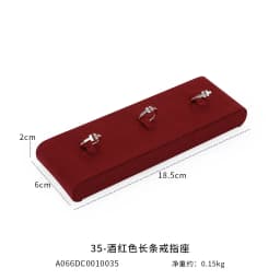 Wine Red Microfiber Jewelry Display Rack Ring Necklace Storage Organizer Jewelry Counter Display Props Earring Bracelet Holder