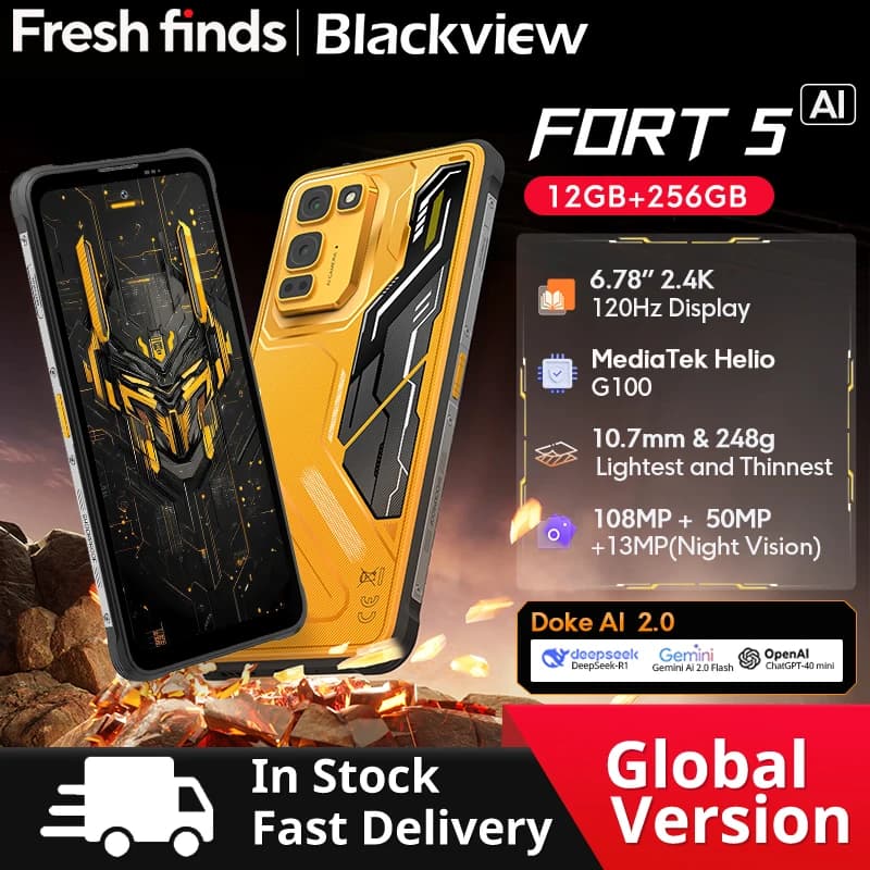 Blackview Fort 5 Rugged SmartPhone 6.78-inch 2.4K Display 108Mp Camera Imaging Flagship 2W BOX Speaker Cellphone