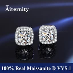 100% Moissanite S925 Sterling Silver Stud Earrings For Women And Men With 2 Certificates Pass Diamond Tester Pen Fine Jewelry