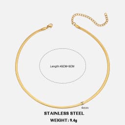 Hot Classic Unisex Flat Snake Chain Choker Necklace For Women Stainless Steel Herringbone Gold Silver Color Fashion Jewelry Gift