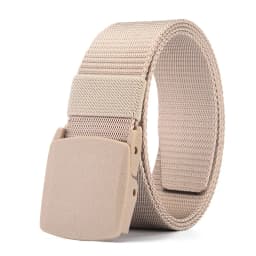 Canvas Belt with Automatic Plastic Buckle - Perfect for Outdoor Sports & Casual Wear Ideal Gift Choice