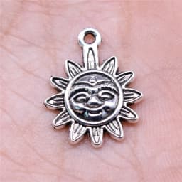 10pcs Antique Bronze Silver Color Sun Charms Pendant Jewelry Metal Alloy Jewelry Marking Sun Charms For Jewelry Making