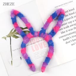 1pc Cute Plush Hair Hoop for Washing Face Skincare Kawaii  Bunny Ear Shaped Headband for Women Girls Wear Daily Hair Accessories