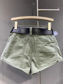 Retro Spice Girl Fake Two-piece Design Denim Shorts A-word Skirts Shorts Women Hot Pants