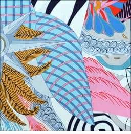 Pink Decorative Silk Scarf 90*90 Silk Satin Wrap Scarf Screen Printing Process Hand-Crimped Edges "M90F275-2"