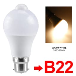 Motion Sensor Night Light Bulbs E27 B22 Motion Activated Dusk to Dawn Security Bulb Night Lamp for Garage Porch Stairs Hallway