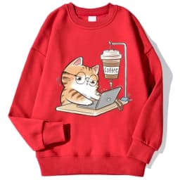 Work Cats That Cannot Do Without Coffee Womens Hoody Loose Comfortable Hoodies Harajuku Fleece Hoodie Fashion Autumn Men Top