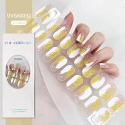 16/20/22Tips Semi-Cured Gel Nail Patch Adhesive Sliders Long Lasting Full Gel Nail Stickers DIY Manicure Harden In UV Lamp Need