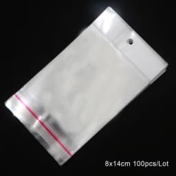 100Pcs 5x10.5cm-8x27cm Opp Bag Self Adhesive Clear Transparent Plastic Storage Bag With Hang Hole Jewelry Gift Packaging Pouches