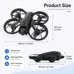 ZNLYRION K200MAX Full Protected Mini Drone With LCD Screen Remote 180 Electric Adjustable Camera Brushless Motor Optical Flow Hover RGB Colorful Light RC Quadcopter