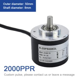 Cloweit 50mm Incremental Rotary Encoder 8mm Shaft Photoelectric Optical Switch AB 2 Phases 10-1024-3600 PPR 5-24VDC