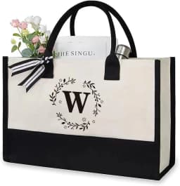 Canvas Tote Bag Letter Birthday Wedding Gift Personalized Boutique Business Logo Fashion Big Capacity Shopping Bag Bolsos 2025