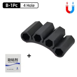 Magnetic Bit Holder 3/4 Holes Screwdriver Bit Holder Drill Bit Stand Storage Case with 3M Adhesive Tape Power Tools Accessories