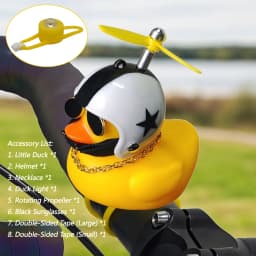 Bicycle Bell Yellow Duck Cartoon Little Yellow Ducks Helmet Head Light Shining Duck Bicycle Bells Handlebar Bicycle Accessories