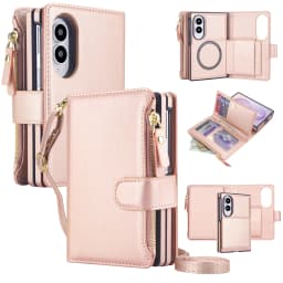 Crossbody Cards Solt Wallet Flip Leather Case for Samsung Galaxy Z Fold8 Fold 8 Wide Shockproof for Magsafe Book Stand Cover