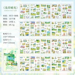 20sheets Floating Light Four Seasons Series Kawaii Ins Die Cut Sticker Book DIY Diary Clipper Planner Handbook Aesthetic Sticker