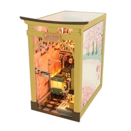 DIY Wooden Book Nook Shelf Insert Miniature Building Kits Cyberrpunk World Bookshelf Assembly Bookend for Adults Birthday Gifts
