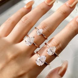 OEVAS 1-4ct Pear Cut Moissanite Diamond Rings For Women 925 Sterling Silver Sparkling Wedding Band Party Fine Jewelry Gift