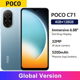 Global Version POCO C71 UNISOC T7250 processor 32MP AI dual camera Immersive 6.88” display 15W fast charging AI face unlock