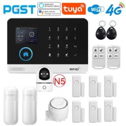 PGST Home Anti-Theft Alarm, Smart Home Wireless Alarm System, WiFi, 4G Tuya Intelligent Application, Working Together with Alexa