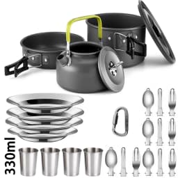 Camping Cooking Set Camping Cookware Travel Tableware Outdoor Picnic Set Teapot For 2-3 People Non-Stick Pots Assorted Sets