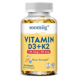Vitamin D3+K2 Capsules 5000IU 120pcs Bone & Immune Support Vegan Supplement for Bone Precision and Overall Health